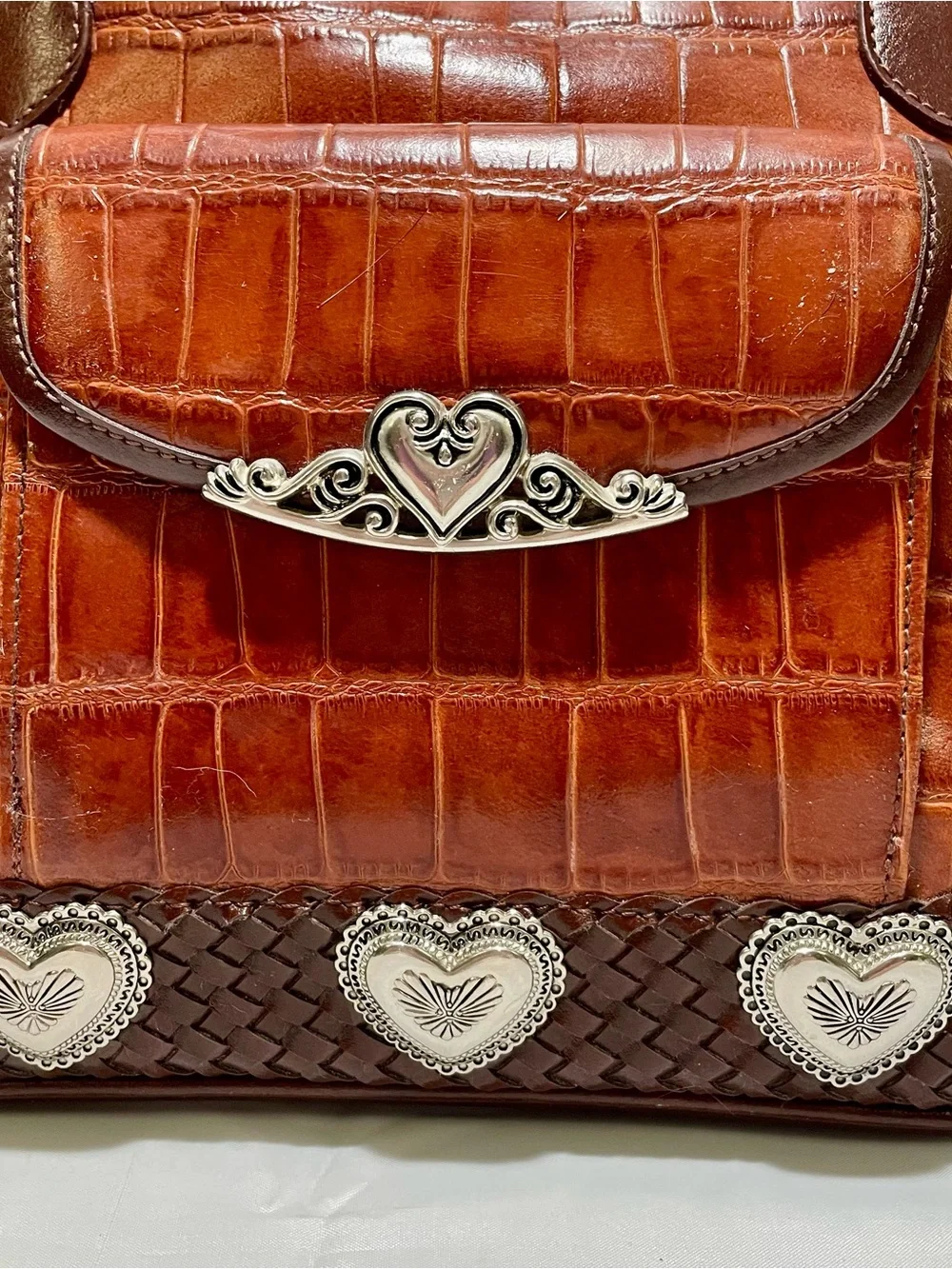 Marc Chantal (M.C.) Croc- Embossed 3 Way Bag ✨Vintage, Y2K✨